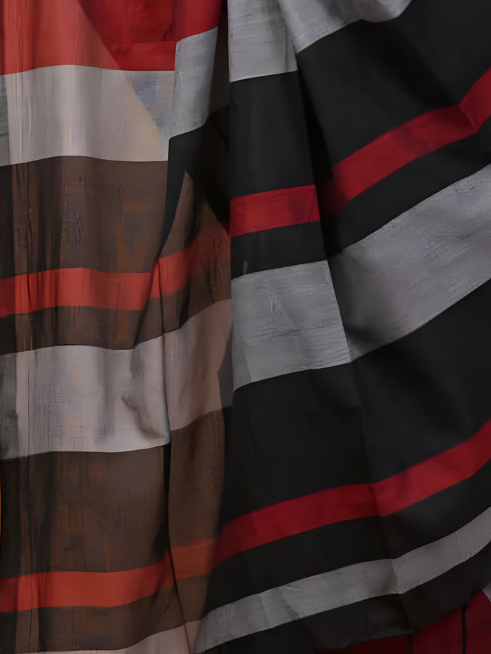 Indiehaat | Hand Dyed Khadi Cotton Saree Multicolor