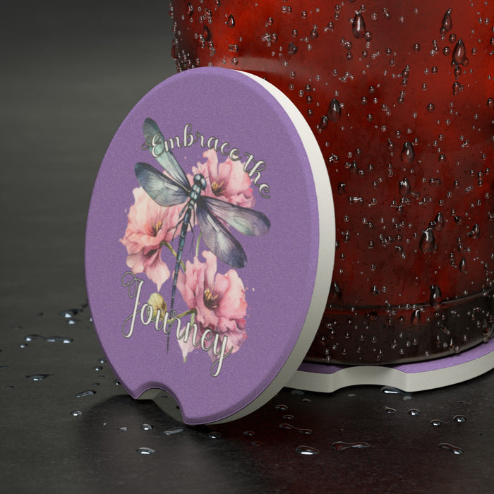 Dragonfly Embrace the Journey Soapstone Car Coasters&nbsp;