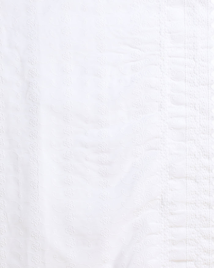Embroidered Lively Kota Doria White Suit (Top+Dupatta+Bottom)