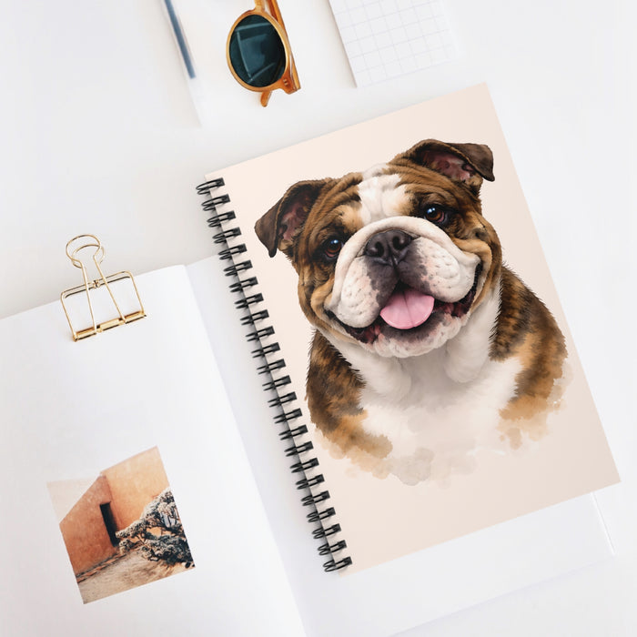 English Bulldog Spiral Notebook – Dog Lover Ruled Journal