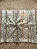 Indiehaat | Kota Doria Semi Silk Embroidery Saree Bronze