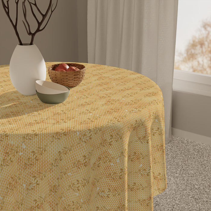Fall Pattern Tablecloth  Décor Autumn Leaves Gold Brown