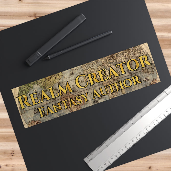 Fantasy Author Bumper Sticker Realm Creator Writer Gift Book Lover Decal