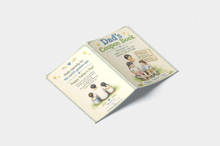Father’s Day Coupon Book Dad Gift from Kids Keepsake Booklet Memory Keeper