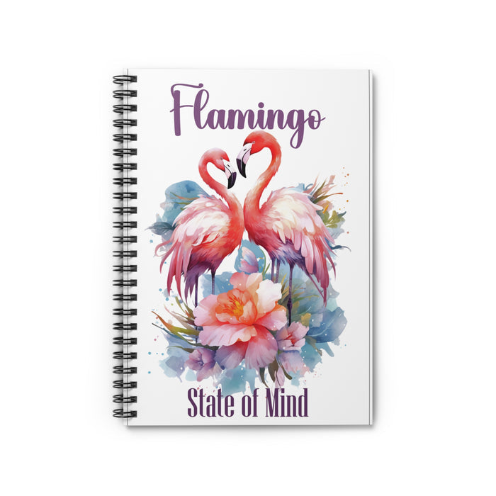 Flamingo State of Mind Spiral Notebook – 6" x 8" Tropical Ruled Journal