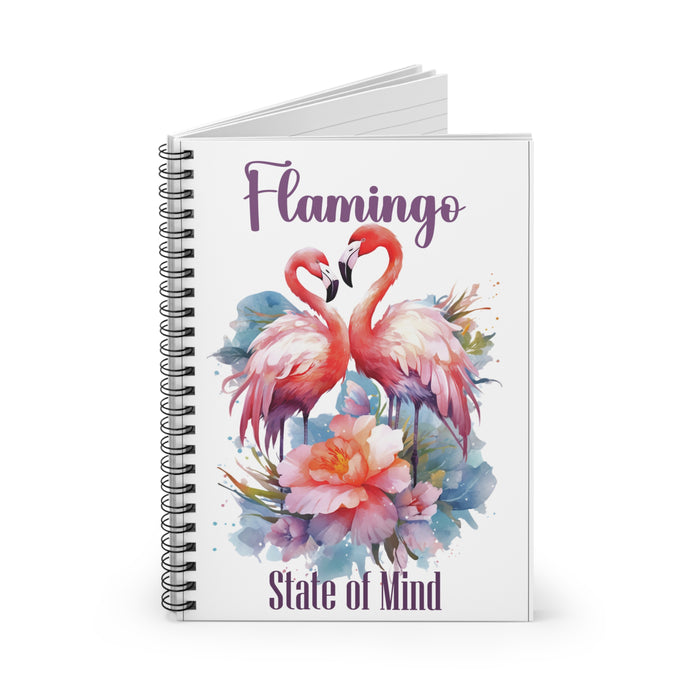 Flamingo State of Mind Spiral Notebook – 6" x 8" Tropical Ruled Journal