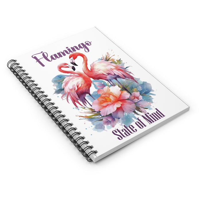 Flamingo State of Mind Spiral Notebook – 6" x 8" Tropical Ruled Journal