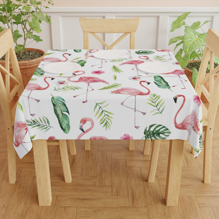 Flamingo Tropical Leaves Beach House Tablecloth Home Décor