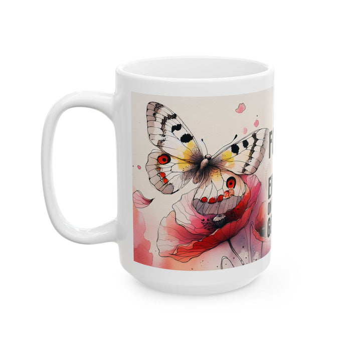 Floral Inspirational Mug – Focus My Energy Coffee Cup Positive Gift for Women