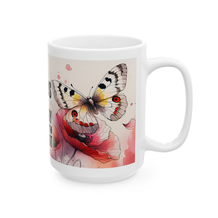 Floral Inspirational Mug – Focus My Energy Coffee Cup Positive Gift for Women