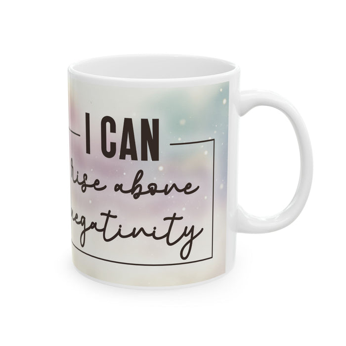 Floral Inspirational Mug – I Can Rise Above Negativity Coffee Cup Gift for Women