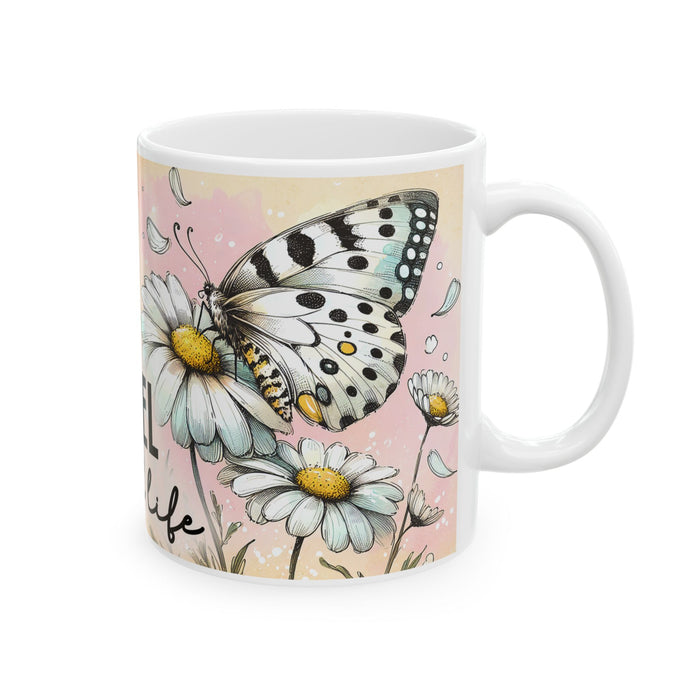 Floral Inspirational Mug I Feel Full of Life Coffee Cup Positive Gift for Women