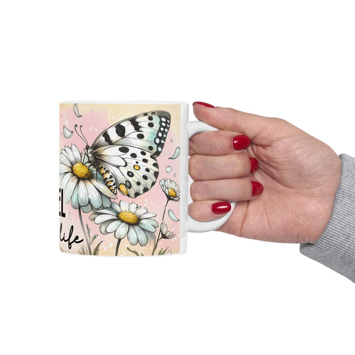 Floral Inspirational Mug I Feel Full of Life Coffee Cup Positive Gift for Women