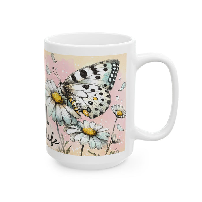 Floral Inspirational Mug I Feel Full of Life Coffee Cup Positive Gift for Women