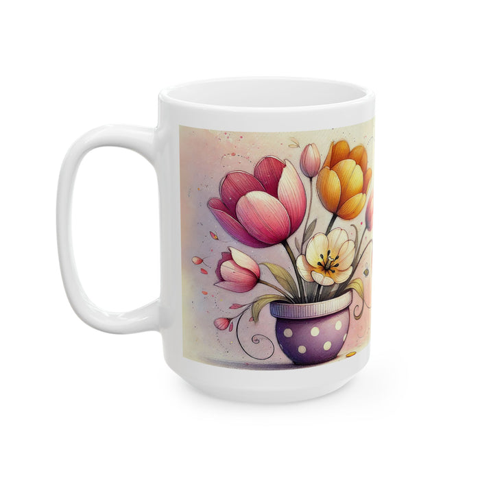 Floral Inspirational Mug – Live Simply Bloom Wildly Coffee Cup Gift for Women