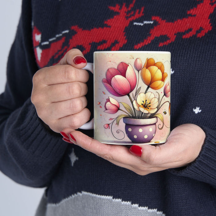 Floral Inspirational Mug – Live Simply Bloom Wildly Coffee Cup Gift for Women