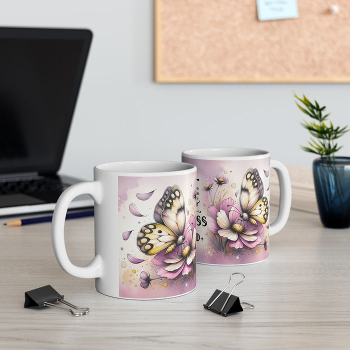 Floral Inspirational Mug – Love Grows Where Kindness Is Planted Coffee Cup Gift
