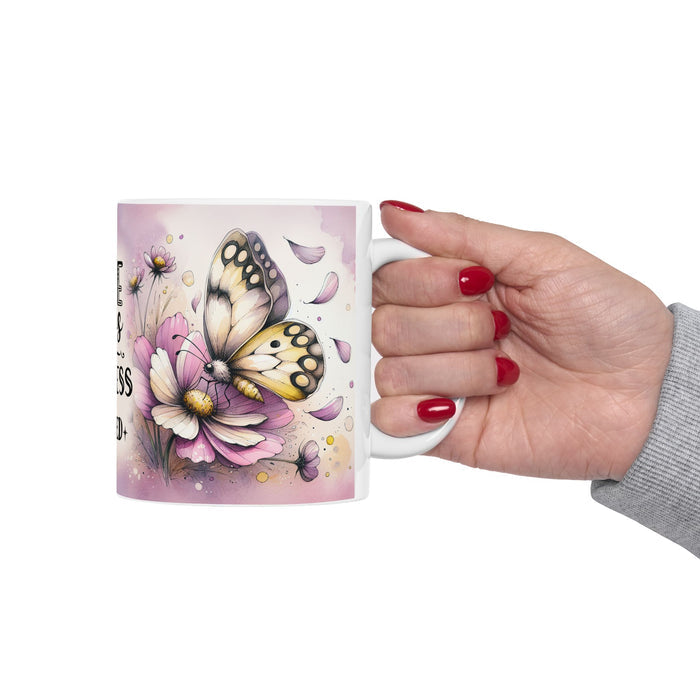 Floral Inspirational Mug – Love Grows Where Kindness Is Planted Coffee Cup Gift