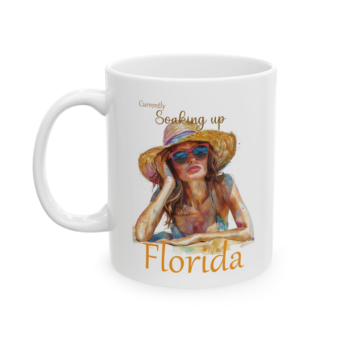 Florida Beach Coffee Mug Currently Soaking Up Florida Sun Vacation Summer Gift