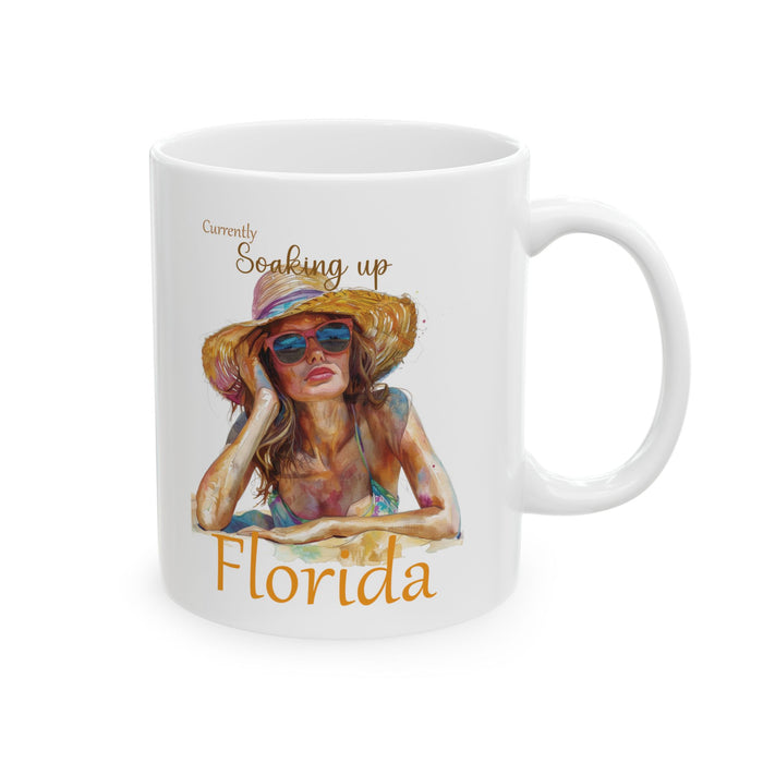 Florida Beach Coffee Mug Currently Soaking Up Florida Sun Vacation Summer Gift