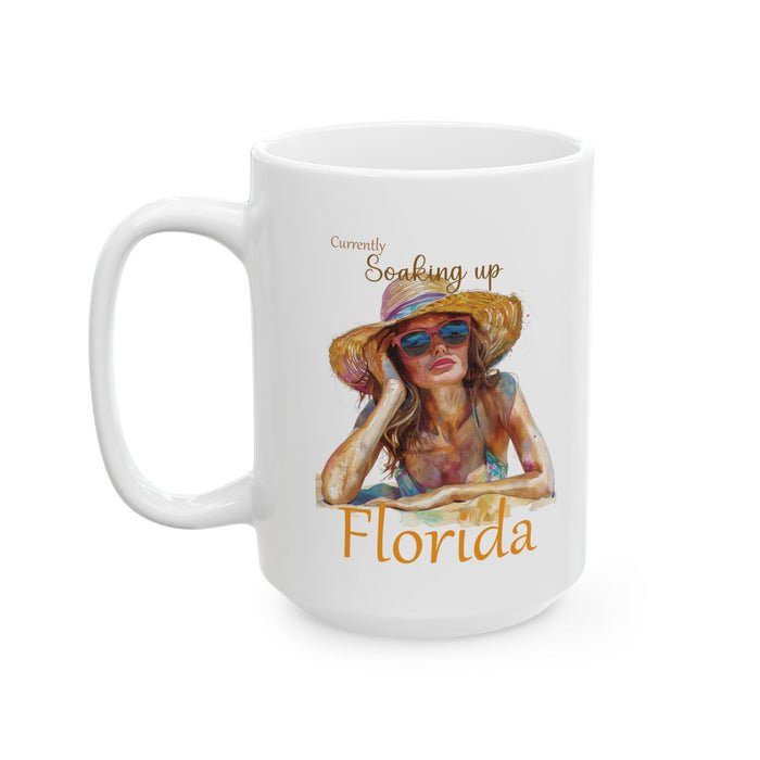 Florida Beach Coffee Mug Currently Soaking Up Florida Sun Vacation Summer Gift