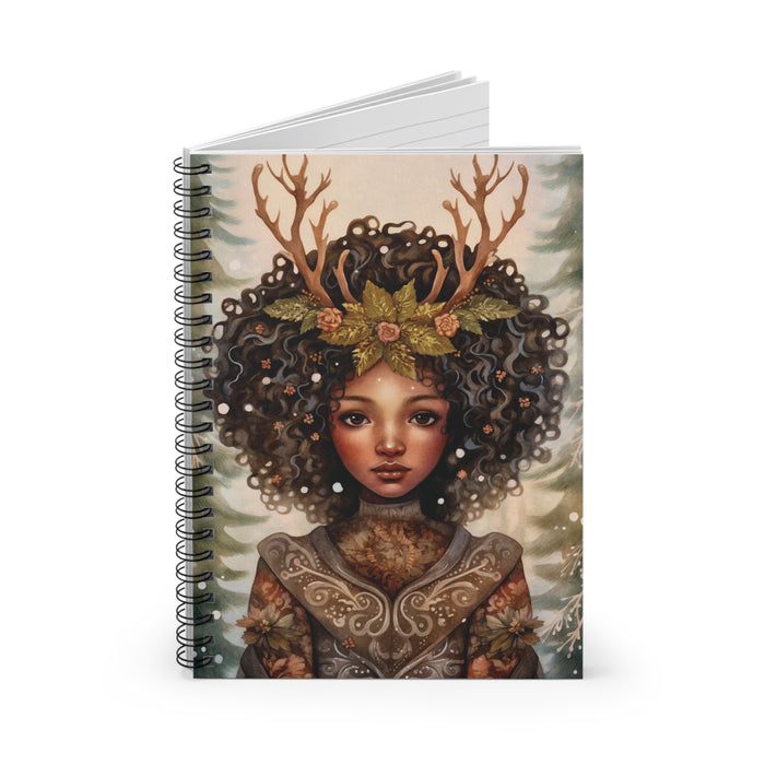 Forest Deer Goddess Spiral Notebook – Fantasy Nature Ruled Journal