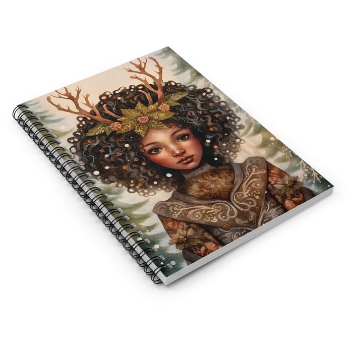 Forest Deer Goddess Spiral Notebook – Fantasy Nature Ruled Journal