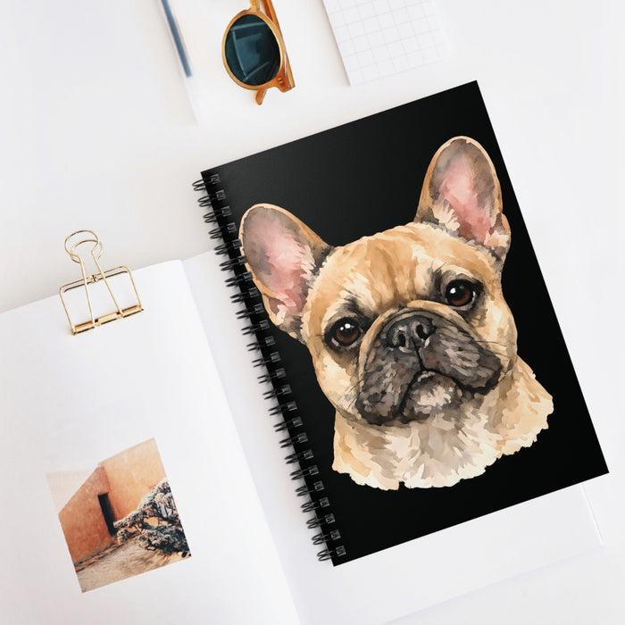 French Bulldog Spiral Notebook – Frenchie Dog Lover Ruled Journal