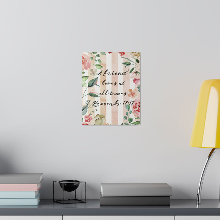 Friends Love at All Times Bible Verse Art Canvas Print 4 Sizes