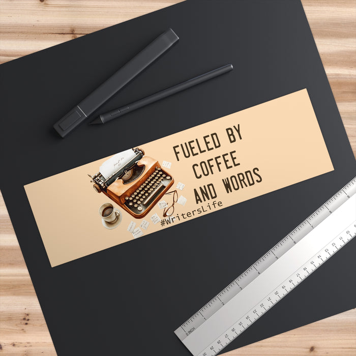 Fueled by Coffee and Words Bumper Sticker Writer Gift Author Decal