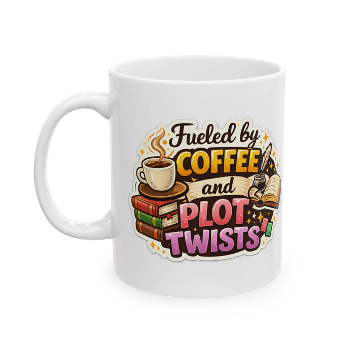Fueled by Coffee & Plot Twists Mug  Book Lover Reading Gift Cup Readers