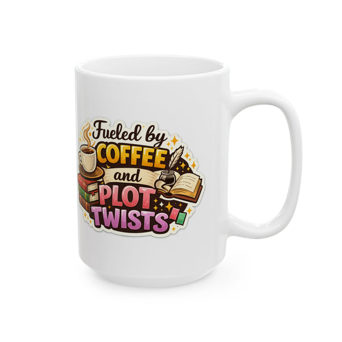 Fueled by Coffee & Plot Twists Mug  Book Lover Reading Gift Cup Readers