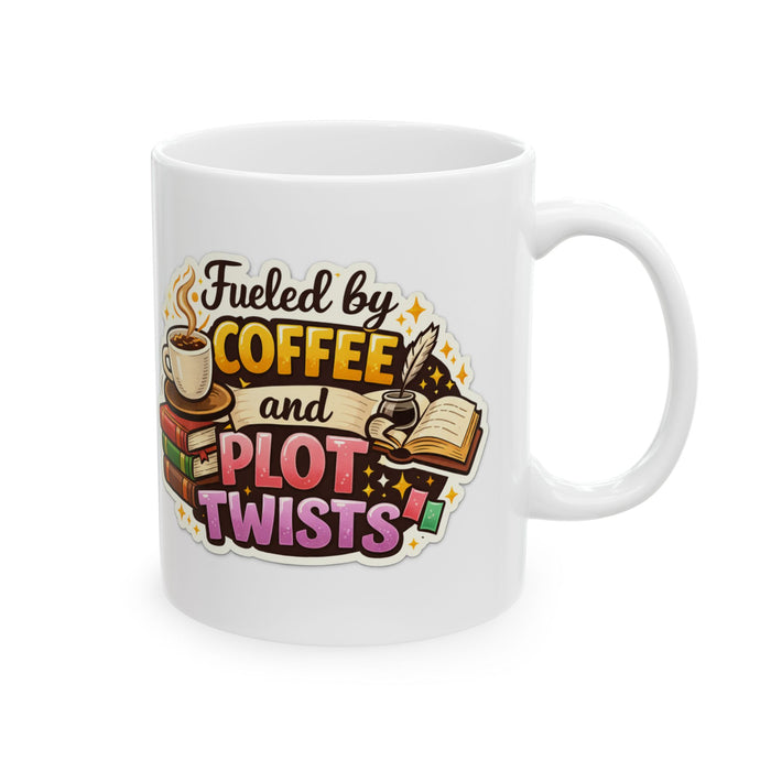 Fueled by Coffee & Plot Twists Mug  Book Lover Reading Gift Cup Readers