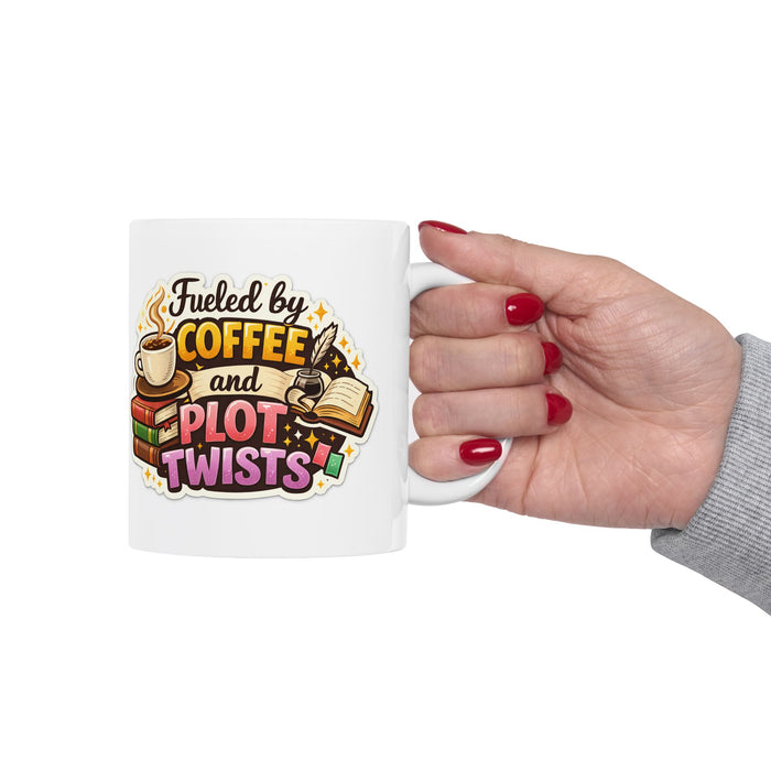 Fueled by Coffee & Plot Twists Mug  Book Lover Reading Gift Cup Readers