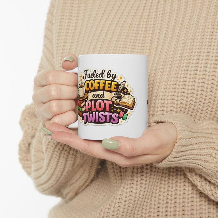 Fueled by Coffee & Plot Twists Mug  Book Lover Reading Gift Cup Readers