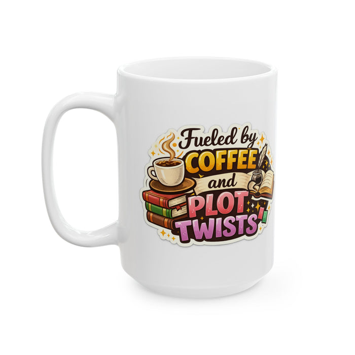 Fueled by Coffee & Plot Twists Mug  Book Lover Reading Gift Cup Readers