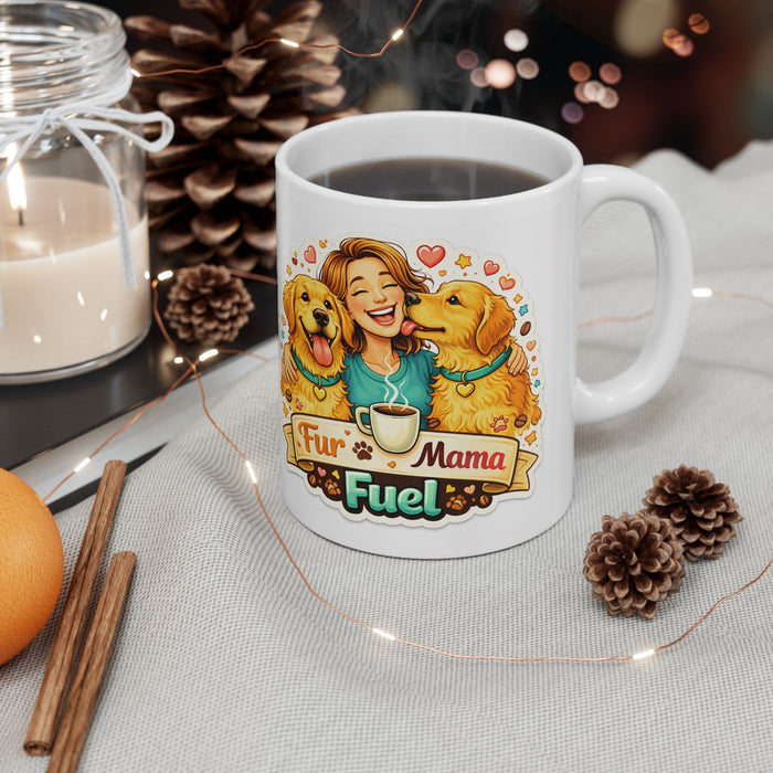 Fur Mama Fuel Mug  Dog Mom Gift  Cute Dog Lover Coffee Cup  Pet Mom Present