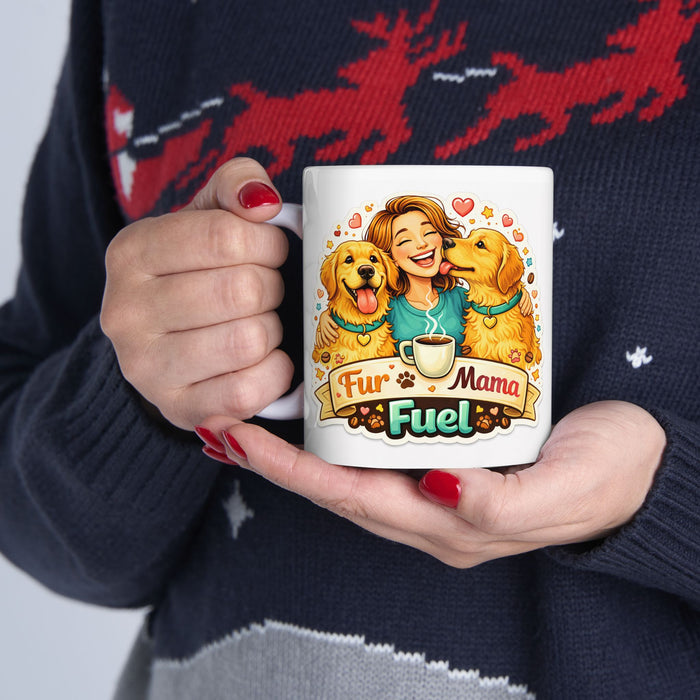 Fur Mama Fuel Mug  Dog Mom Gift  Cute Dog Lover Coffee Cup  Pet Mom Present