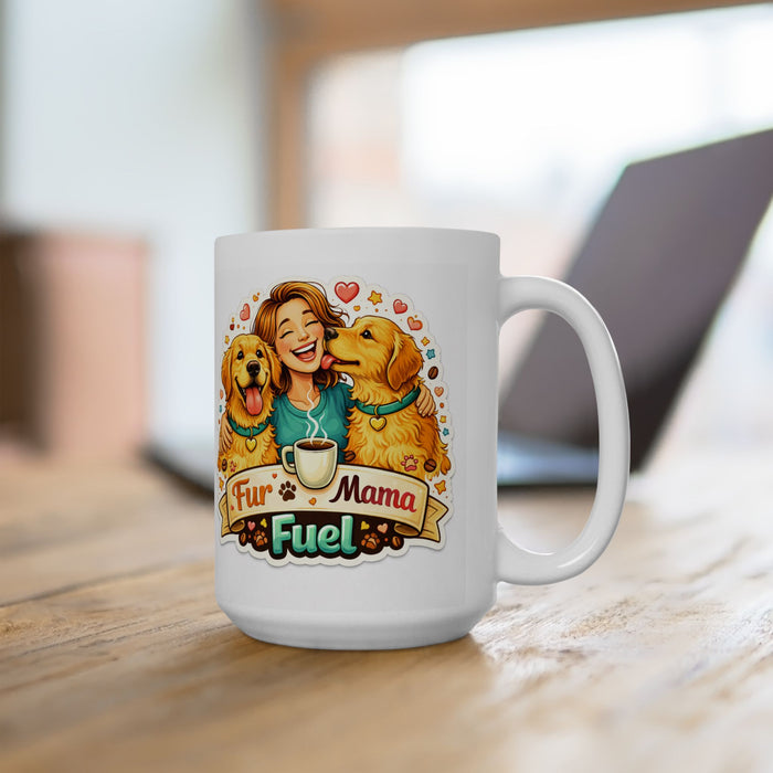 Fur Mama Fuel Mug  Dog Mom Gift  Cute Dog Lover Coffee Cup  Pet Mom Present