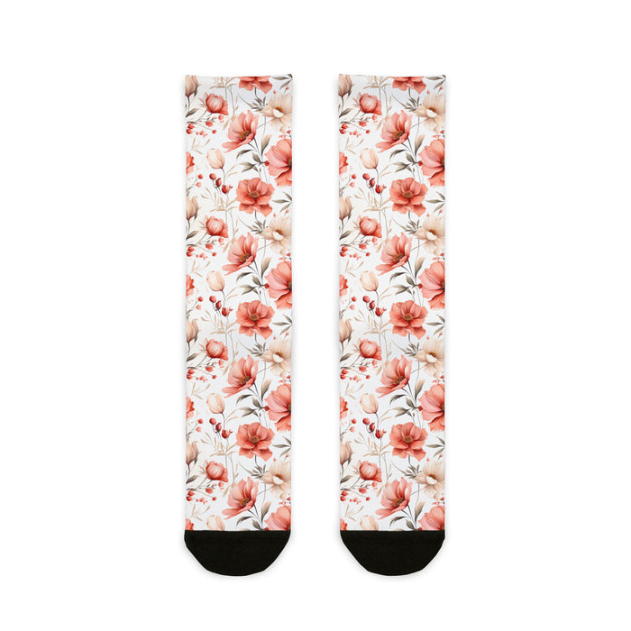 Gardeners Pink Floral Novety Socks Gift Garden Flower Footwear Unisex One Size