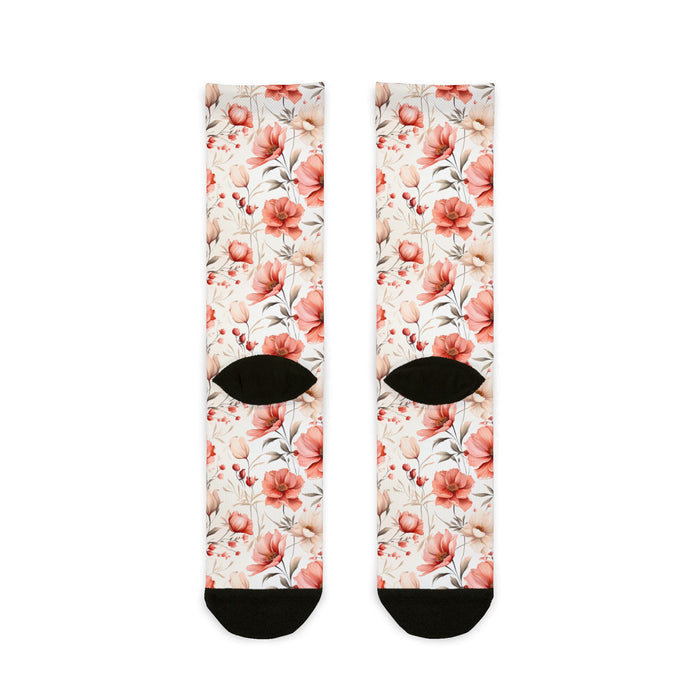 Gardeners Pink Floral Novety Socks Gift Garden Flower Footwear Unisex One Size