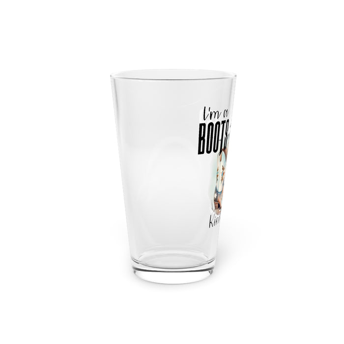 Gift for Cowgirls Boots and Beer Pint Glass, 16oz