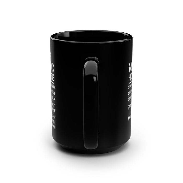 Gift for Gearheads Funny Mechanic Rates Black Hot Rod Coffee Mug, 15oz Guys