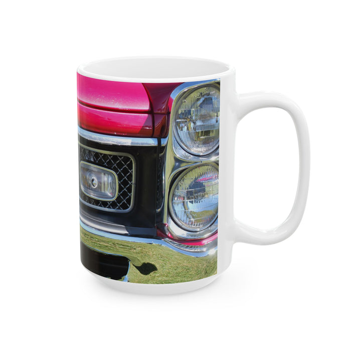 Mug with car design on a white background