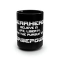 Gift for Gearheads Pursuit Horsepower Black Hot Rod Coffee Mug, 15oz Guys