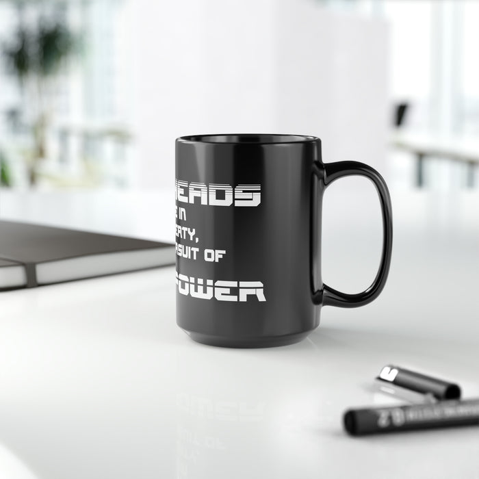 Gift for Gearheads Pursuit Horsepower Black Hot Rod Coffee Mug, 15oz Guys