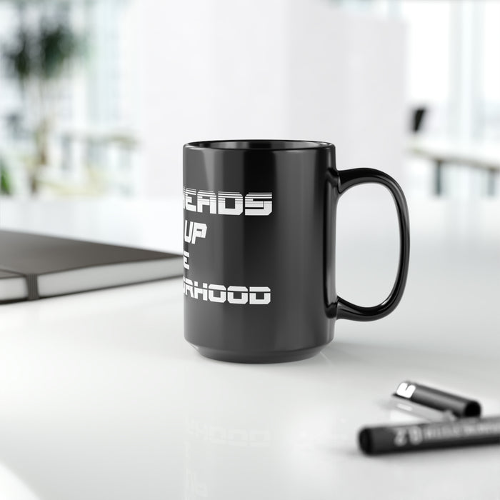 Gift for Gearheads Rev Up Neighborhood 15oz Black Hot Rod Coffee Mug for Guys