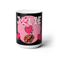 Gifts for Coffee Lovers Personalized Ceramic Mug 15oz with Hearts and Coffee Beans