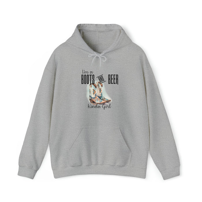 Gifts for Cowgirls Boots and Beer Girl Unisex Heavy Blend™ Hooded Sweatshirt