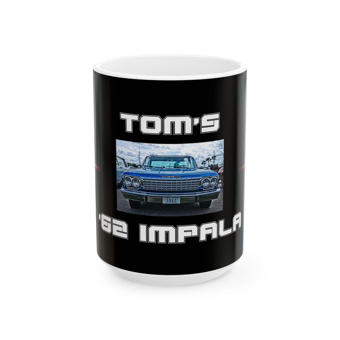 Gifts for Gearhead Personalized Custom Black Coffee Mug Car Photo Name Pinstripe